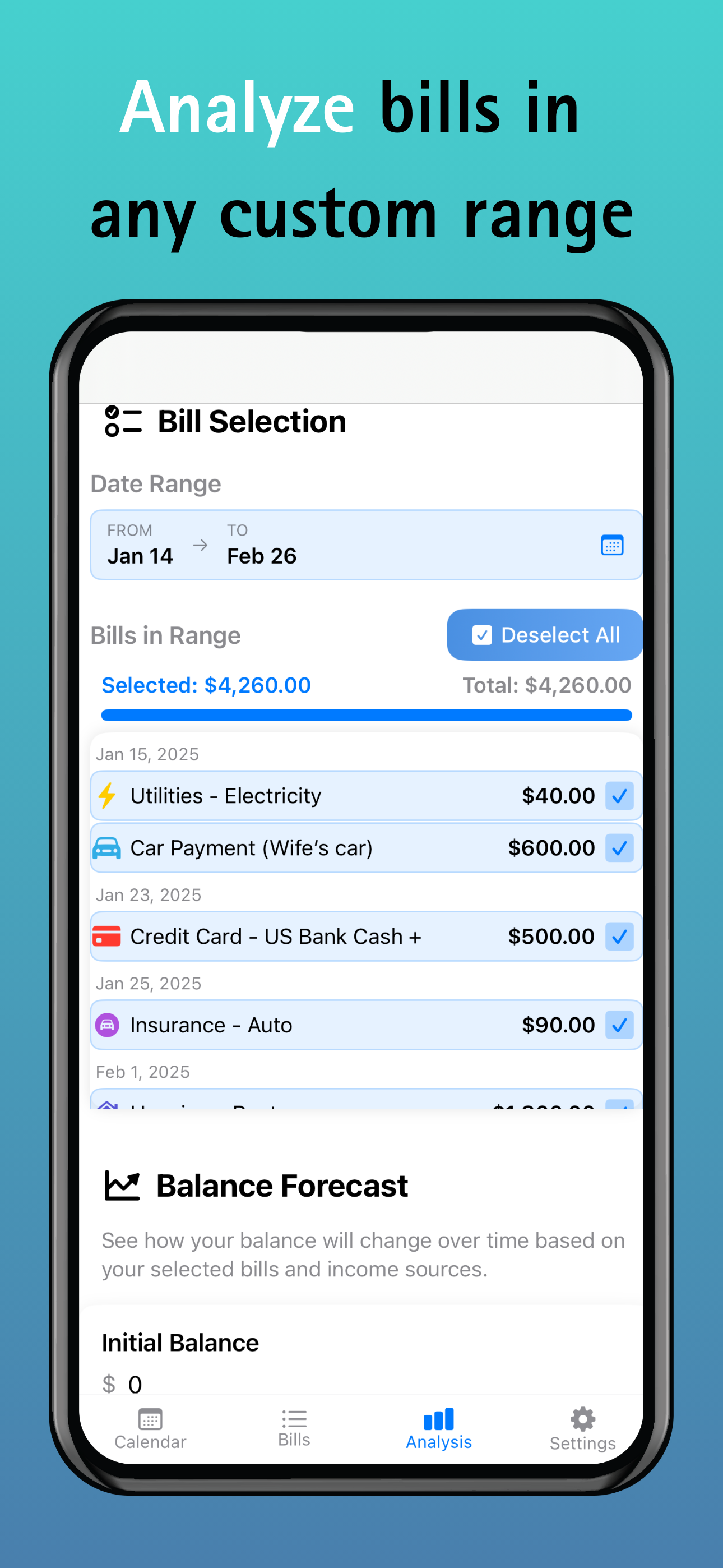 EZ Bill Organizer Screenshot 3
